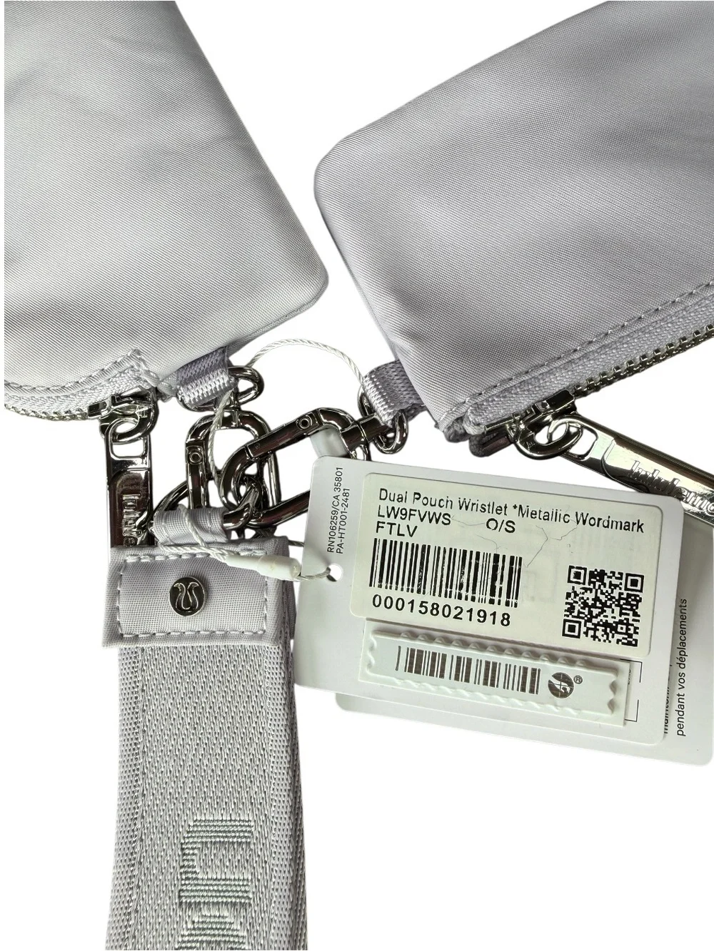 Lululemon NWT Lilac Ether Dual Pouch Wristlet Metallic Wordmark OS - Picture 4 of 9
